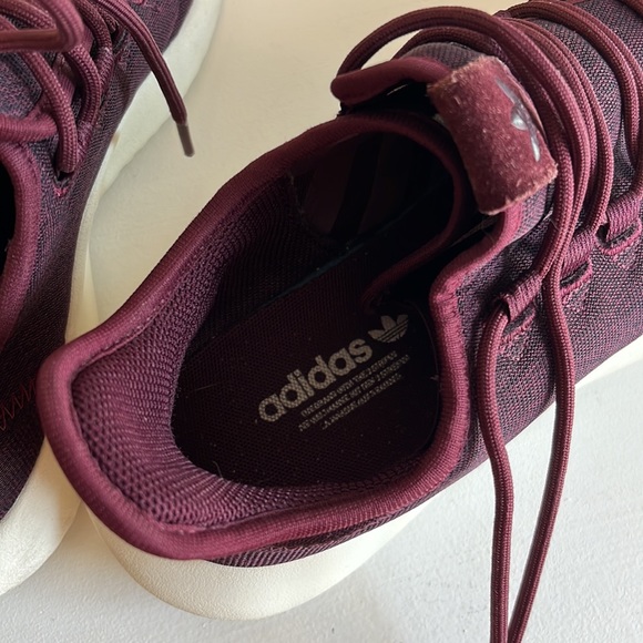 Adidas Women's Tubular Shadow Maroon Running Shoes Size 7 - Picture 9 of 10
